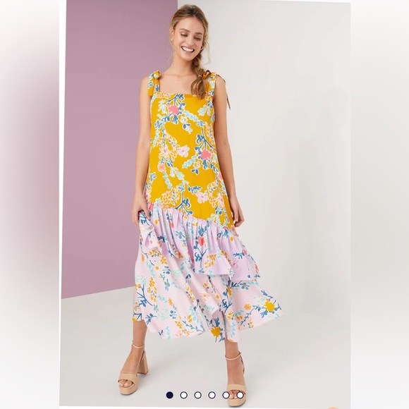 Anthropologie Dresses & Skirts - NWT Alivia The Lilly Fantasy Floral Sunshine slip midi tie shoulder summer dress